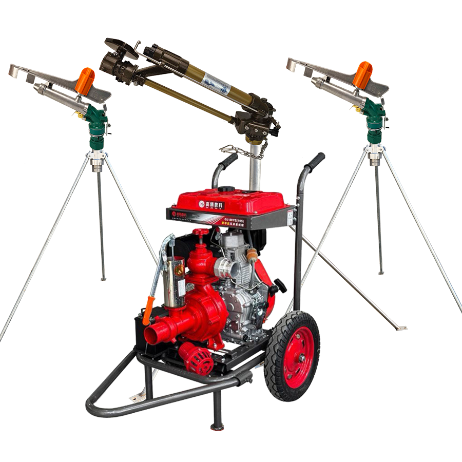 黄浦一体式灌溉机组 全套喷枪水带配齐 抗旱浇地神器